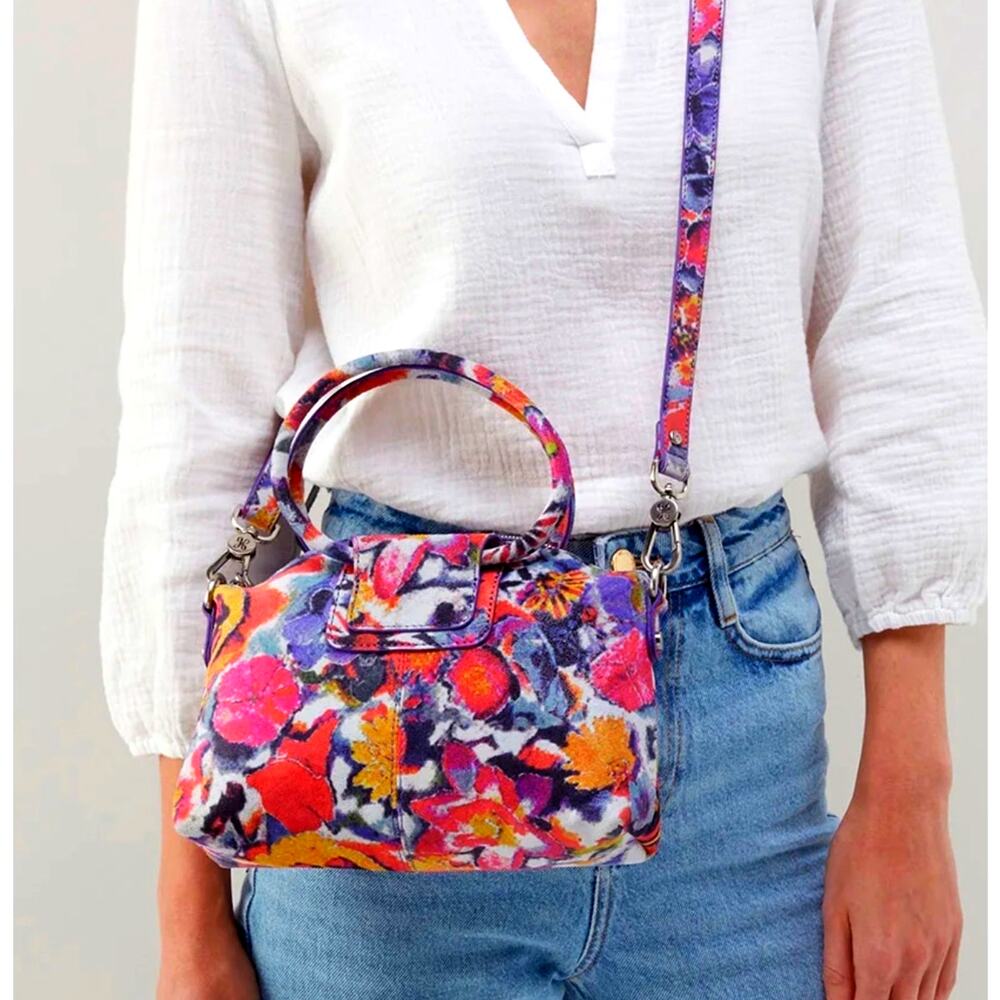 HOBO Multicolor Floral Crossbody Bag - Pink Purple Orange Yellow
